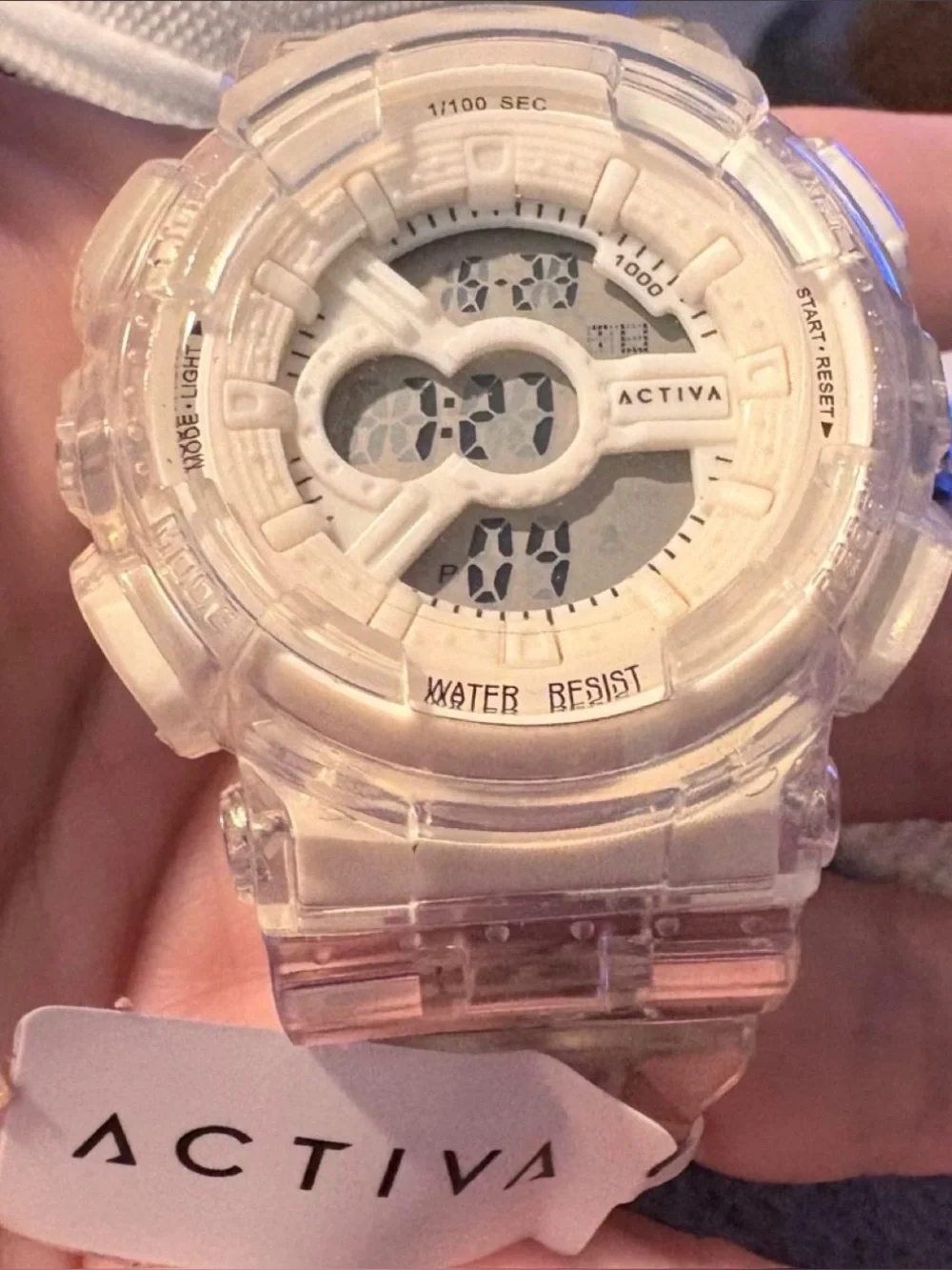 Invicta Clear/Transparent Digital Activa Sport Watch with Keychain & travel case